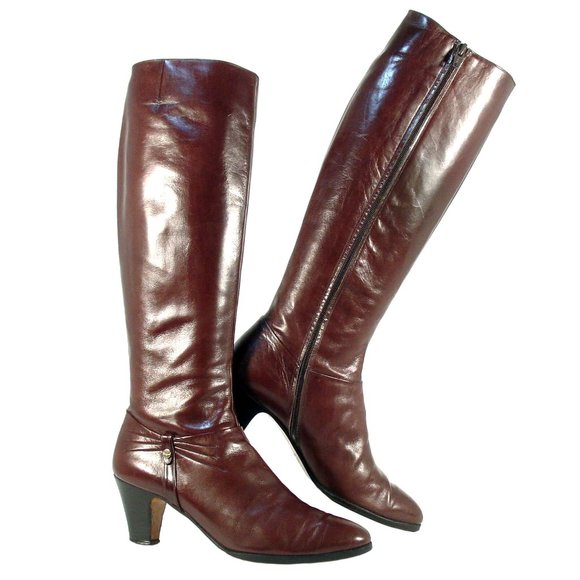 Salvatore Ferragamo Shoes - FERRAGAMO Vintage Tall Heeled Dress Boots 8AA